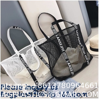 Mesh Beach Tote Large Bag Upgrade for Women with Multiple Pockets for Family Travel Swimming Waterproof Pool Bag