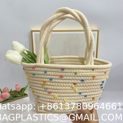 Straw Tote Bag for Women Handwoven Cotton Straw Shoulder Bag Crochet Tassel Beach Bohemian Purse for Women