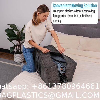 Heavy Duty Extra Large Clear Moving Bags W/Backpack Straps Strong Handles & Zippers, Storage Totes For Space Saving