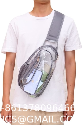 Clear Sling Bag, Stadium Approved Clear Bag, Transparent Chest Daypack for Hiking, Stadium or Concerts