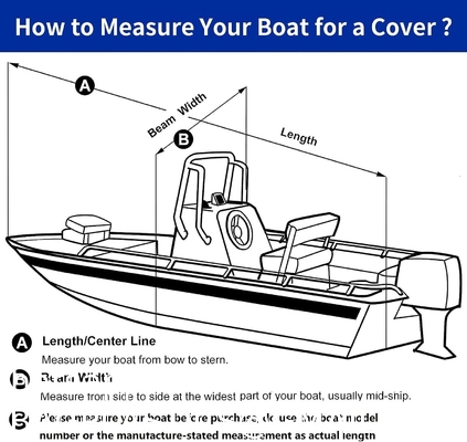 Boat Cover 800D Marine Grade Polyester Canvas Trailerable Full Size Boat Cover for V-Hull Runabouts Outboards