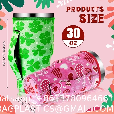 Neoprene Tumbler Holder Drinks Cover Cup Carrier Pouch With Shoulder Strap Insulated Cup Sleeves Party Supplies