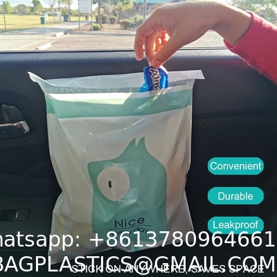 Biodegradable Easy Stick-On Disposable Car Trash Bag, Compostable Cornstarchbag Leakproof Vomit Bag, Kitchen Storage Bag