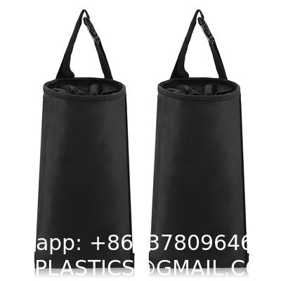 Car Trash Bag Hanging with Elastic Opening & Easy Mount | Auto Garbage Can with Waterproof Oxford Material