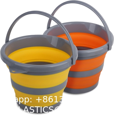 Collapsible Plastic Bucket with 1.32 Gallon (5L) Each, Foldable Round Tub, Space Saving Outdoor Waterpot for Garden