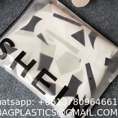 Custom Printed Frosted Plastic Transparent Pvc Slider Ziplock Clothing Packaging Zip Lock Poly Bag With Zipper Black