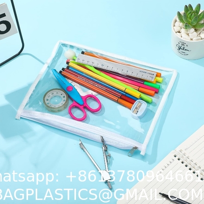Zipper Pouches Pencil Pouches PVC Makeup Pouch Envelopes Folder Storage Multi Purpose Pouch Document File Organization