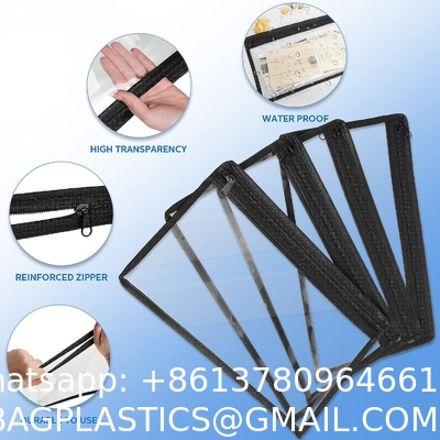 Zipper Pouches Pencil Pouches PVC Makeup Pouch Envelopes Folder Storage Multi Purpose Pouch Document File Organization