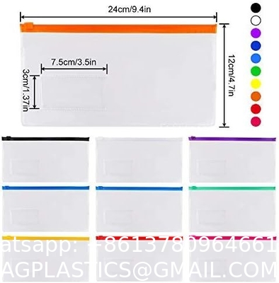Poly Zip Envelope,Plastic Envelope,Reusable Envelopes, 9 x 4.7 Inches, A6 Size, 10 Colors, for Office Supplies