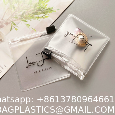 Custom Logo Earring Necklace Packaging Zipper Bag Clear/Transparent Pvc Jewelry Cosmetic Ziplock Bag