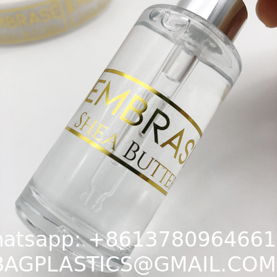 MOQ Custom Good Quality Transparent Gold Printing Waterproof Die Cut Logo Stickers For Cosmetics