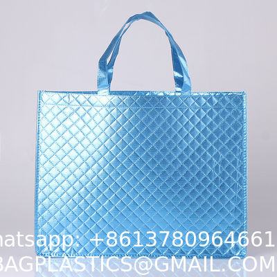 Wholesale Custom Logo Printed Stripe Eco-Friendly Non-Woven Laser Highlight Shopping Grocery Tote Bag