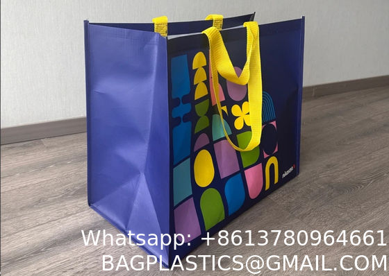 Large Capacity Fabric Shopping Bags Folding Eco-Friendly Tuff Stength Tote Bags Reusable DIY Shoulder Bag Grocery Handbag Beige White