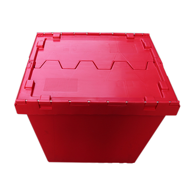 Flip Top Tote, Heavy Duty Nestable Plastic Round Trip Totes Storage Box Container In Blue Yellow Red Green Color