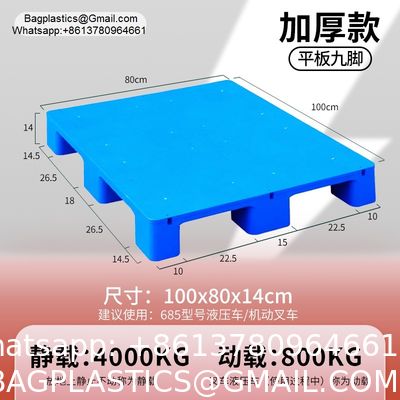 Wholesale Euro Standard HDPE Grid Plastic Pallets 1200x1000MM Nine Feet Lightweight Stackable For Warehouse