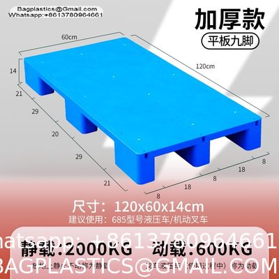 Durable 1200*1000*150mm Single-Faced HDPE Plastic Pallets Euro 3 Runners Heavy Duty Plastic Pallet For Warehouse Storage