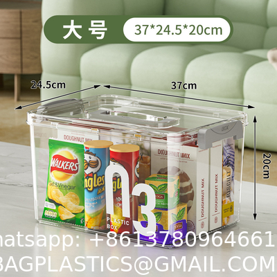 Plastic Storage Bins With Lids Quart Storage Containers With Black Buckle Latch, Stackable Storage Organizers For Home Pantry Office Classroom Organization, Clear