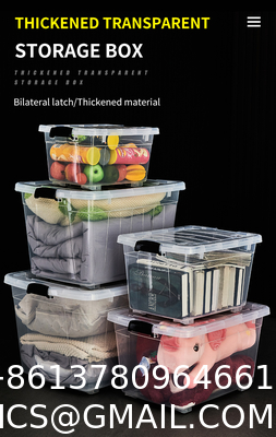 Recyclable Bin Household Multifunction Large Stackable Clothes Clear Transparent PP Container Box Plastic Storage Boxes Bins With Lid Wheels