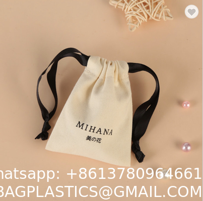 Multicolor Recyclable Cotton Produce Bags Drawstring Canvas Fabric Candy Bags OEM Pantone Color Printed Cotton Drawstring Pouch Draw String Gift Bag