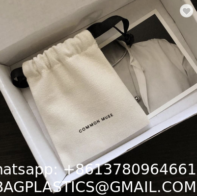 Multicolor Recyclable Cotton Produce Bags Drawstring Canvas Fabric Candy Bags OEM Pantone Color Printed Cotton Drawstring Pouch Draw String Gift Bag
