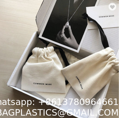 Multicolor Recyclable Cotton Produce Bags Drawstring Canvas Fabric Candy Bags OEM Pantone Color Printed Cotton Drawstring Pouch Draw String Gift Bag