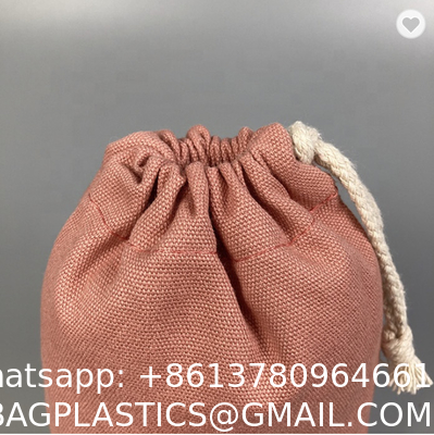Multicolor Recyclable Cotton Produce Bags Drawstring Canvas Fabric Candy Bags OEM Pantone Color Printed Cotton Drawstring Pouch Draw String Gift Bag