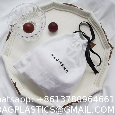 Multicolor Recyclable Cotton Produce Bags Drawstring Canvas Fabric Candy Bags OEM Pantone Color Printed Cotton Drawstring Pouch Draw String Gift Bag
