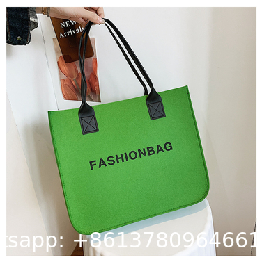 Versatile Felt Bag, Shoulder Handbag, Felt Tote Bag, Leather Strap, Shopping Bag, Large Quantity Discount Large Reusable Bags Heavy Duty Grocery Tote Bag
