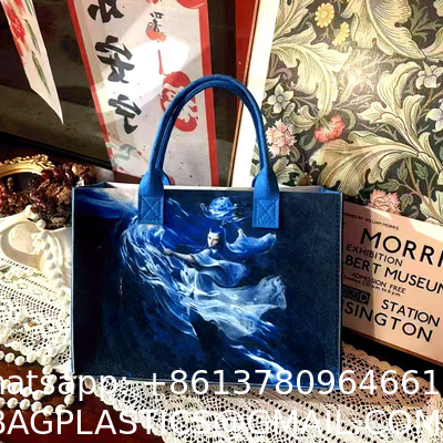 Nezha Ao Bing Demon Child Felt Handbag Student Handbag Large Capacity Tote Bag Gift Bag Custom Wholesale Tote Bag with Handles Duty Tote Shopping Felt Bags