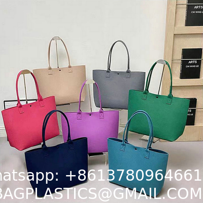 Wholesale Fashion Felt Handbags Custom Logo Colorful Felt Shopping Gift Bag Felt Tote Bag Custom Logo Eco-Friendly Casual Large Capacity Felt Tote Women Felt Bag Handbags Wool Felt Shopping Bag