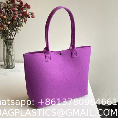 Wholesale Fashion Felt Handbags Custom Logo Colorful Felt Shopping Gift Bag Felt Tote Bag Custom Logo Eco-Friendly Casual Large Capacity Felt Tote Women Felt Bag Handbags Wool Felt Shopping Bag