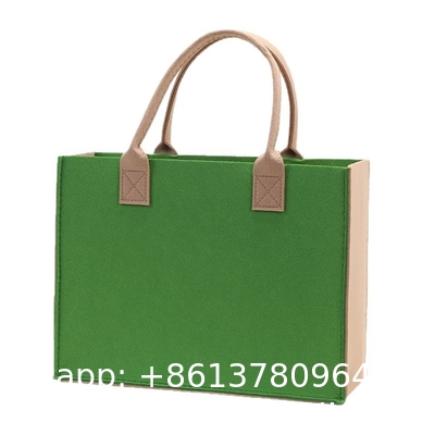 Felt Tote Bag Reusable Lightly Heavy Duty Grocery Tote Bag With Handles Shopping Felt Bags Wholesale Custom Simple Letter Logo Eco-Friendly Durable Multi-Scenario Suitable Felt Shopping Tote Bag