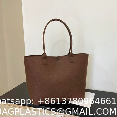 Felt Tote Bag Reusable Lightly Heavy Duty Grocery Tote Bag With Handles Shopping Felt Bags Wholesale Custom Simple Letter Logo Eco-Friendly Durable Multi-Scenario Suitable Felt Shopping Tote Bag