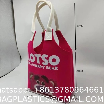 sustainable Eco Friendly Custom Logo Women'S Large Capacity Grocery Felt Bag Reusable Colorful Felt Shopping Tote Bags For Shopping