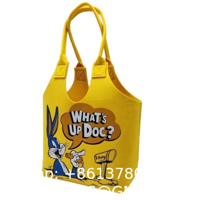 sustainable Eco Friendly Custom Logo Women'S Large Capacity Grocery Felt Bag Reusable Colorful Felt Shopping Tote Bags For Shopping