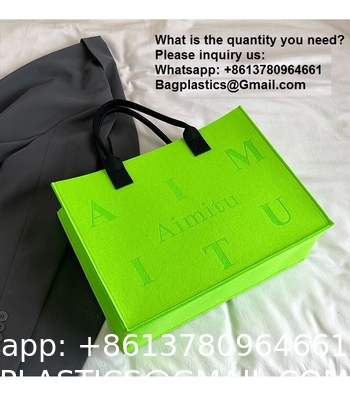 Factory Supply New Style Fashion Hand Bags Shopping Handbag Felt Customized Multi-Pocket Handbag Felt Tote Bag Eco-Friendly Cotton Felt Handle Beautiful Striped