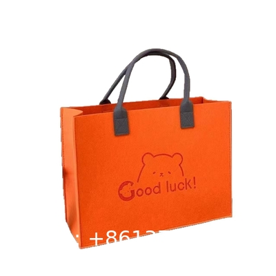 Wholesale Eco Friendly Custom Logo Large Capacity Colorful Felt Shopping Tote Bag With Logo DIY Personalized Grocery Bag