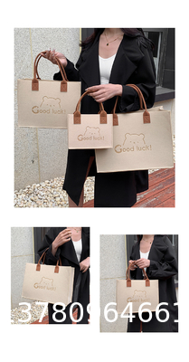 Wholesale Eco Friendly Custom Logo Large Capacity Colorful Felt Shopping Tote Bag With Logo DIY Personalized Grocery Bag