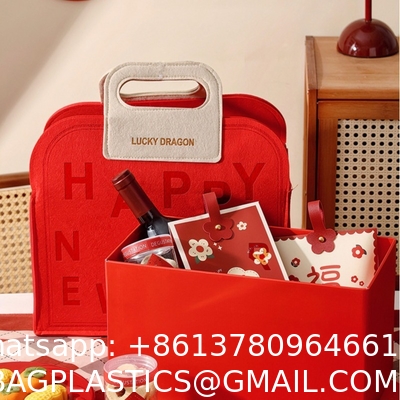 OEM Handmade Reversible Felt Storage Bag Embroidered Personalized Tote Bag Manufacturer'S Shopping Bag Wholesale Custom Simple Letter Logo Eco-Friendly Durable Multi-Scenario Suitable Felt Shopping
