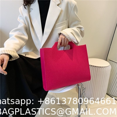 OEM Handmade Reversible Felt Storage Bag Embroidered Personalized Tote Bag Manufacturer'S Shopping Bag Wholesale Custom Simple Letter Logo Eco-Friendly Durable Multi-Scenario Suitable Felt Shopping