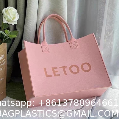 Cosmetic Bag Multi-Pocket Handbag Cartoon Felt Bag With Logo Fashionable Splicing Colors Accept Custom Logo Gift Tote Bag Felt Clothes Shopping Korean Fashion Bags