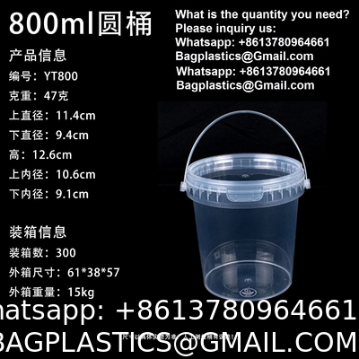 Pail With Handle, Plastic Cup, Plastic Bowl, Plastic Container, Plastic Pail, Plastic Container, Deli Container, Paint Pail