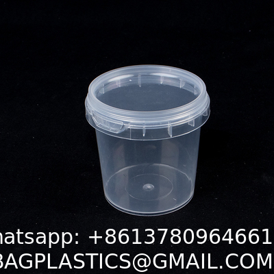 Clear Bucket With Lids - Plastic Food Storage Containers, Airtight Screw-On Lids - Freezer Safe Ice Cream Bucekts, Food Grade Reusable Containers For Kitchen
