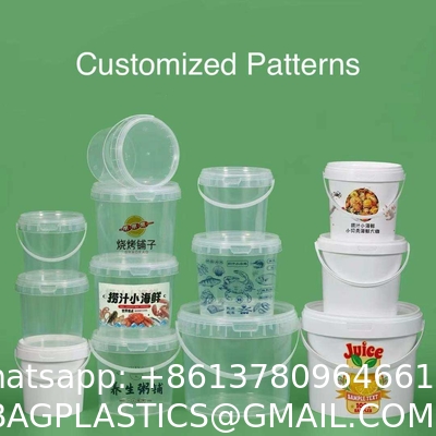 Wholesale Round 0.5-5 Liter Plastic Jerry Can Customizable Colors In Food Grade Clear Plastic Pail For Car Wash Eco-Friendly 1L Custom logo Disposable PP Juice Cup Clear Fruit Juice Cups Bucket