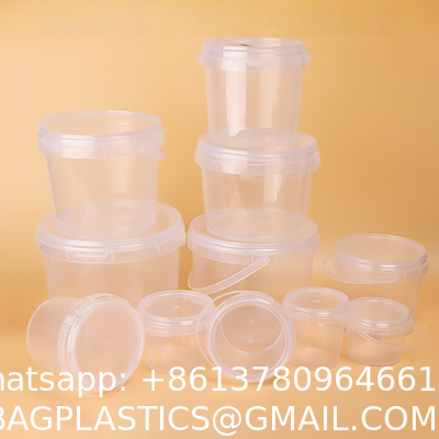 Wholesale Round 0.5-5 Liter Plastic Jerry Can Customizable Colors In Food Grade Clear Plastic Pail For Car Wash Eco-Friendly 1L Custom logo Disposable PP Juice Cup Clear Fruit Juice Cups Bucket