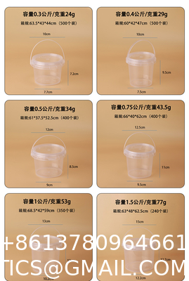 Wholesale Round 0.5-5 Liter Plastic Jerry Can Customizable Colors In Food Grade Clear Plastic Pail For Car Wash Eco-Friendly 1L Custom logo Disposable PP Juice Cup Clear Fruit Juice Cups Bucket