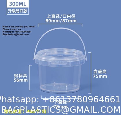 500ML/750ML/1000ML Plastic Cups Lids Wholesale Disposable Clear Plastic Drink Buckets Fruits Container Tubs For Drinks Foods