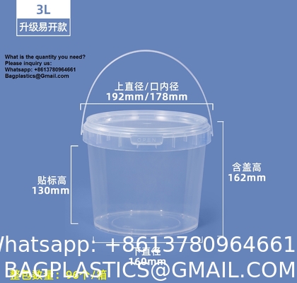 500ML/750ML/1000ML Plastic Cups Lids Wholesale Disposable Clear Plastic Drink Buckets Fruits Container Tubs For Drinks Foods
