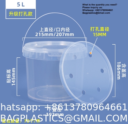 Disposable PP Clear Party Mick Tea Bucket 1000ml Plastic Cup With Handle And Lid For Juice Manufacturer Cheap Square Clear Custom Printed Candy Popcorn Cookie Plastic Bucket With Lid