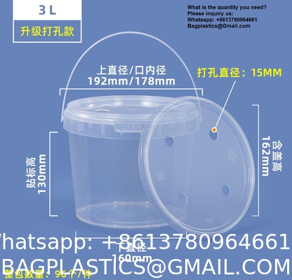Disposable PP Clear Party Mick Tea Bucket 1000ml Plastic Cup With Handle And Lid For Juice Manufacturer Cheap Square Clear Custom Printed Candy Popcorn Cookie Plastic Bucket With Lid